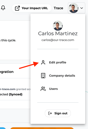 Open user profile